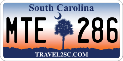 SC license plate MTE286