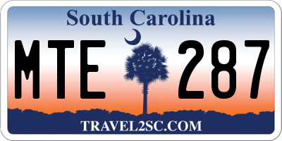 SC license plate MTE287