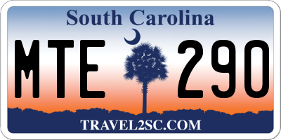 SC license plate MTE290