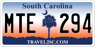 SC license plate MTE294