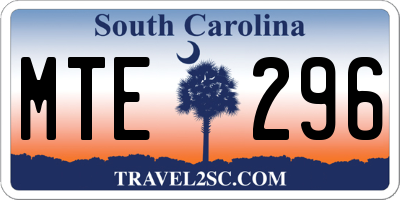 SC license plate MTE296