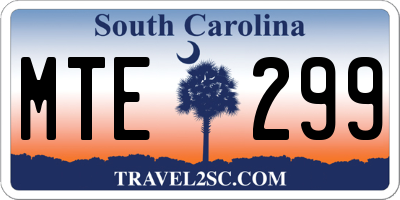 SC license plate MTE299