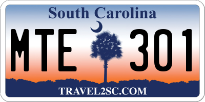 SC license plate MTE301