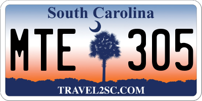 SC license plate MTE305