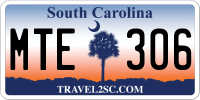 SC license plate MTE306
