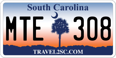 SC license plate MTE308
