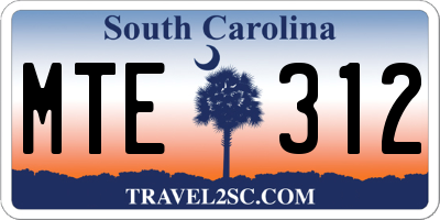 SC license plate MTE312