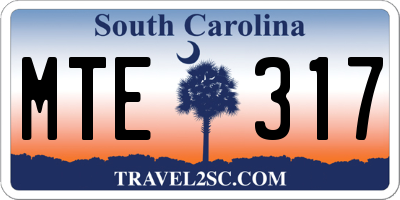SC license plate MTE317