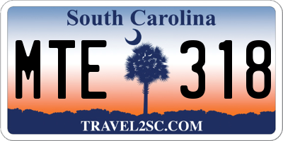 SC license plate MTE318