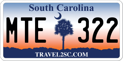 SC license plate MTE322
