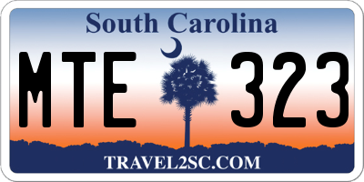 SC license plate MTE323