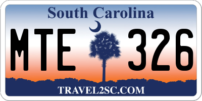 SC license plate MTE326