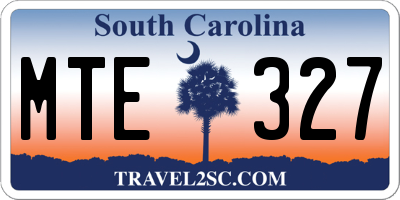 SC license plate MTE327