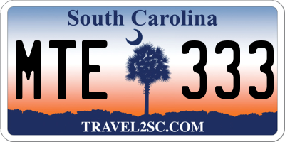 SC license plate MTE333