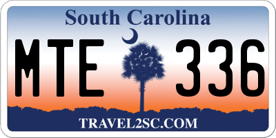 SC license plate MTE336