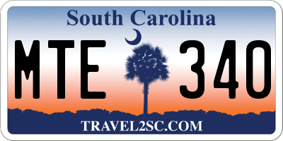 SC license plate MTE340