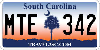 SC license plate MTE342