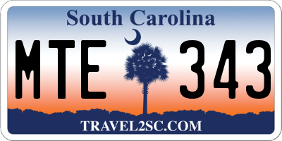 SC license plate MTE343