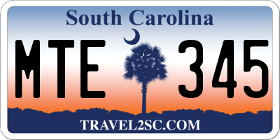 SC license plate MTE345