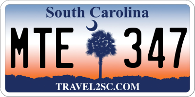 SC license plate MTE347