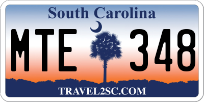 SC license plate MTE348