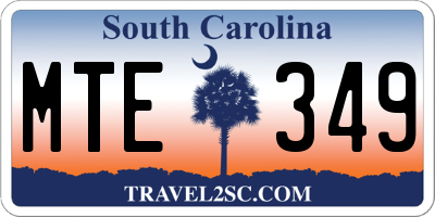 SC license plate MTE349