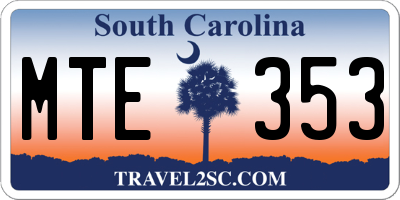 SC license plate MTE353