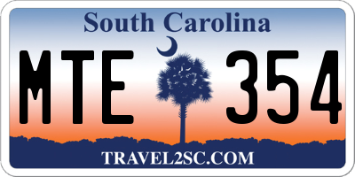 SC license plate MTE354