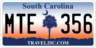 SC license plate MTE356