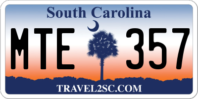 SC license plate MTE357