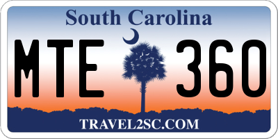 SC license plate MTE360