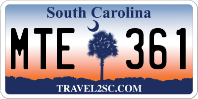 SC license plate MTE361