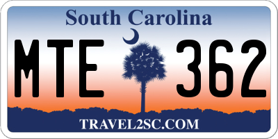 SC license plate MTE362