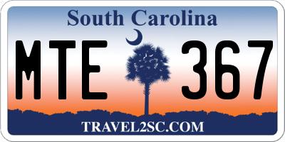 SC license plate MTE367