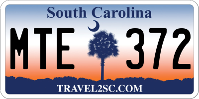 SC license plate MTE372