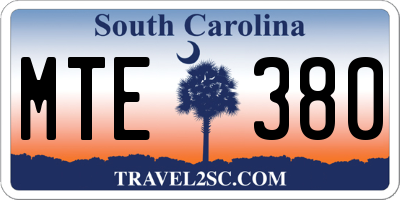 SC license plate MTE380