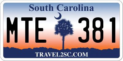 SC license plate MTE381