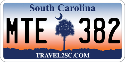 SC license plate MTE382