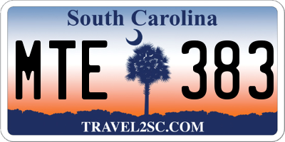 SC license plate MTE383