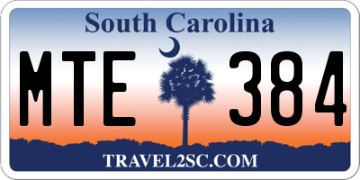 SC license plate MTE384