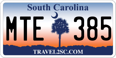 SC license plate MTE385