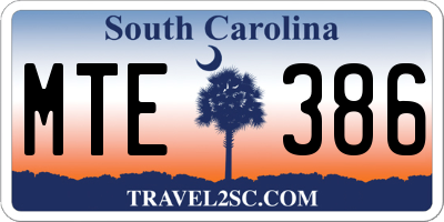 SC license plate MTE386