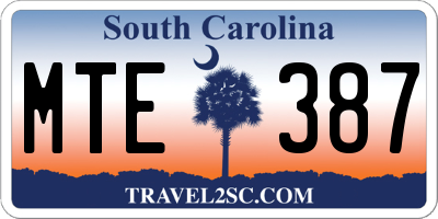 SC license plate MTE387