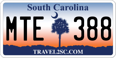 SC license plate MTE388