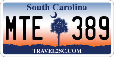 SC license plate MTE389