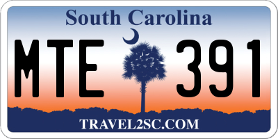 SC license plate MTE391