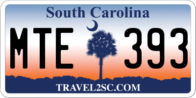 SC license plate MTE393