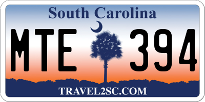 SC license plate MTE394