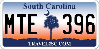 SC license plate MTE396
