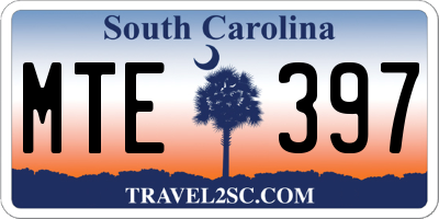 SC license plate MTE397